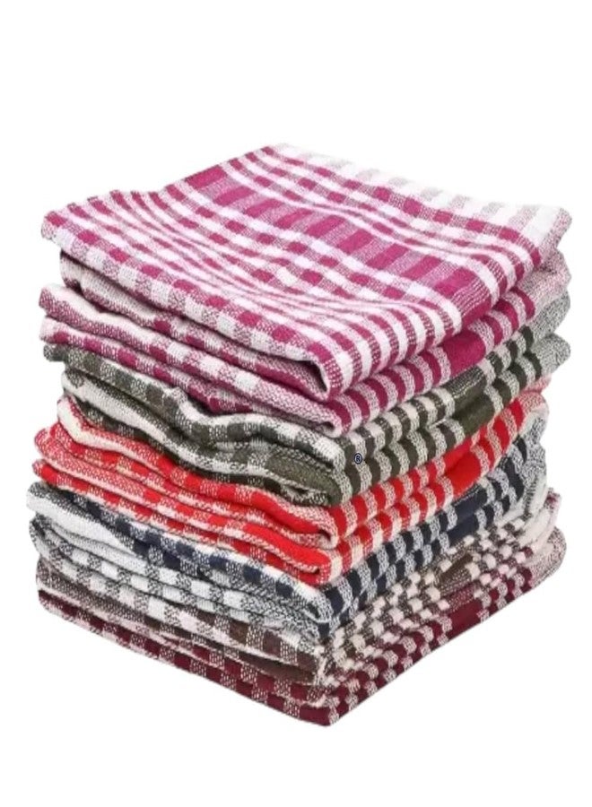 AYUS Kitchen Duster Wet Dry Cotton Cleaning Cloth, Fridge, Cleaning & Checkered Roti Napkins, Home Multipurpose Use, Durable, and Reusable Cloth, Multi-Colour (40X40 CM Kitchen Checks, 6) - Image 1